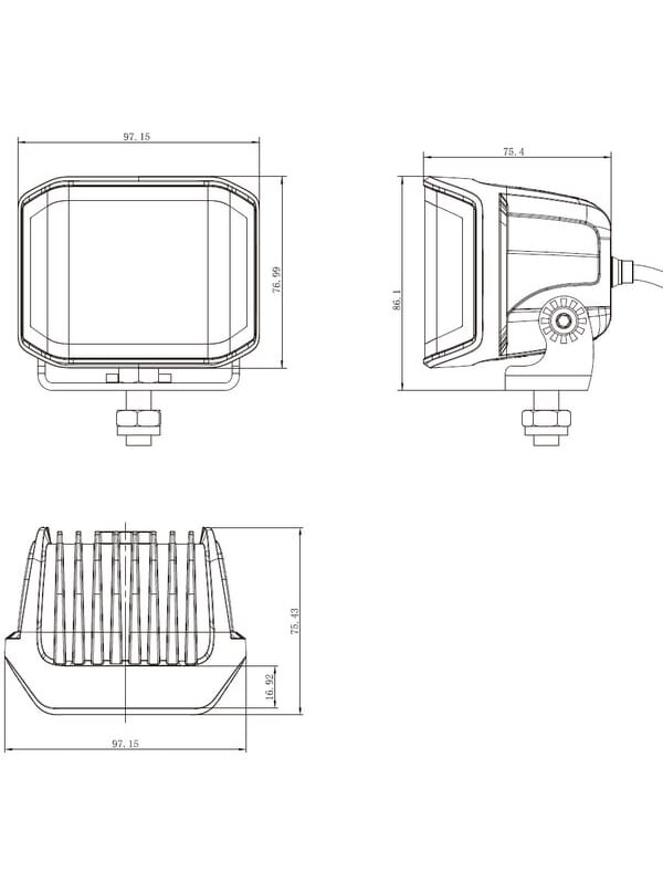 Darbinis LED žibintas, 70W, 8400lm, kvadratinis, 12/24V, baltas/oranžinis, 97x77x75mm, Deutsch kištukas, Flood, 10 LED diodų 5 Darbinis LED žibintas, 70W, 8400lm, kvadratinis, 12/24V, baltas/oranžinis, 97x77x75mm, Deutsch kištukas, Flood, 10 LED diodų 5