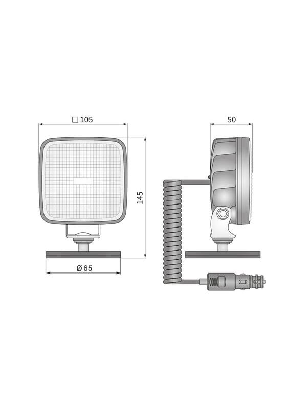 Darbinis LED žibintas su jungikliu, R23, 22W, 1600lm, kvadratinis, 12-24V, 145x105x50mm, plačiajuostis, Wesem 3 Darbinis LED žibintas su jungikliu, R23, 22W, 1600lm, kvadratinis, 12-24V, 145x105x50mm, plačiajuostis, Wesem 3