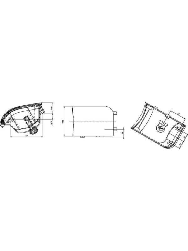 Darbinis šviestuvas LH stačiakampis, 12 V, skaidrus, Cobo 1 Darbinis šviestuvas LH stačiakampis, 12 V, skaidrus, Cobo 1