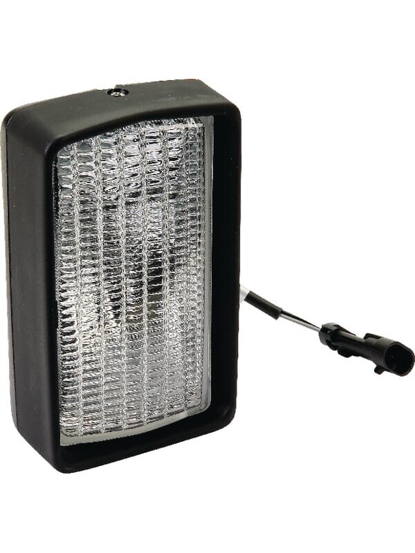 Darbinis šviestuvas RH halogeninis, 55/70W, stačiakampis, 12/24V, skaidrus, 96 mm AMP kištukas, Cobo