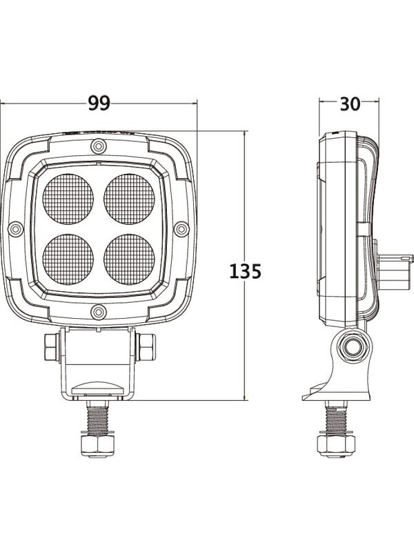 Darbo šviesa LED, 20W, 2200lm, kvadratinė, 10-80V, prožektorius, Kramp 6 Darbo šviesa LED, 20W, 2200lm, kvadratinė, 10-80V, prožektorius, Kramp 6