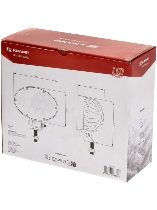 Darbo šviesa LED, 65W, 5200lm, ovali, Kramp 6 Darbo šviesa LED, 65W, 5200lm, ovali, Kramp 6