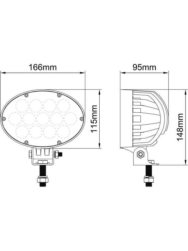 Darbo šviesa LED, 65W, 5200lm, ovali, Kramp 9 Darbo šviesa LED, 65W, 5200lm, ovali, Kramp 9