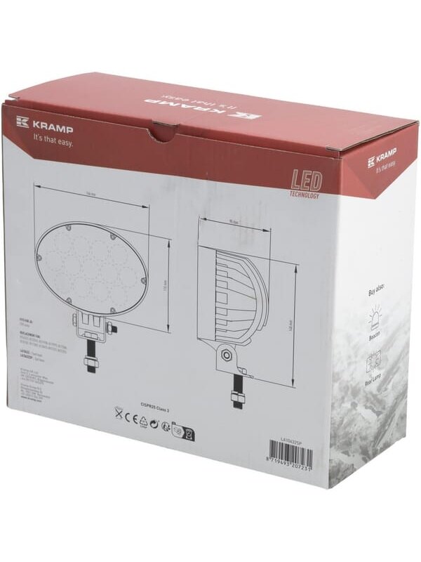 Darbo šviesa LED, 65W, 5880lm, ovali, 10/30V, 166x148x95mm, Deutsch kištukas, taškinis, 13 LED 3 Darbo šviesa LED, 65W, 5880lm, ovali, 10/30V, 166x148x95mm, Deutsch kištukas, taškinis, 13 LED 3