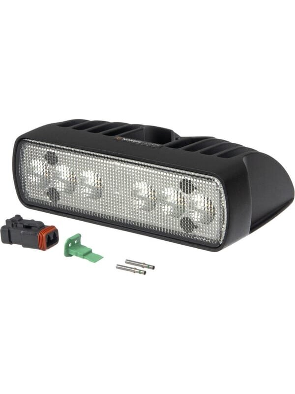Darbo šviesos diodas LED, 28W, 2700lm, stačiakampis, 12/24V, skaidrus, 118.1x156x48mm, Deutsch 2-pin, Flood, 6 LED, Pictor 620 iš Nordic Lights