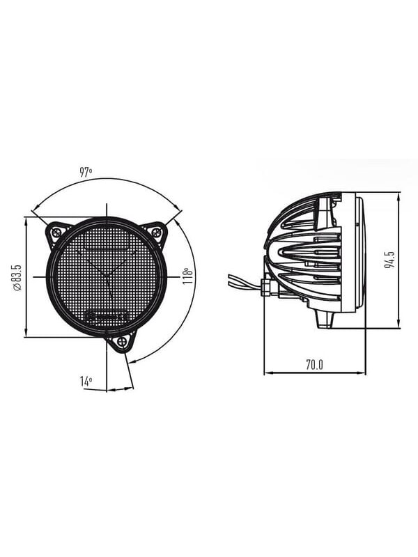 Darbo žibintas LED, 40W, 4800lm, apvali, prožektorius, Kramp 6 Darbo žibintas LED, 40W, 4800lm, apvali, prožektorius, Kramp 6