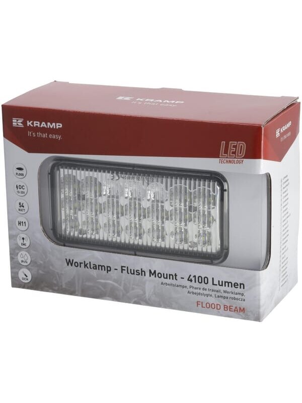 Darbo žibintas LED, 54W, 4100lm, stačiakampė, potvynio, Kramp 2 Darbo žibintas LED, 54W, 4100lm, stačiakampė, potvynio, Kramp 2