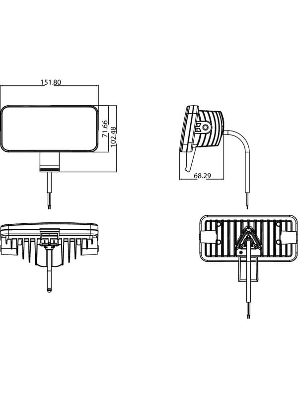Darbo žibintas LED, 54W, 4100lm, stačiakampė, potvynio, Kramp 4 Darbo žibintas LED, 54W, 4100lm, stačiakampė, potvynio, Kramp 4