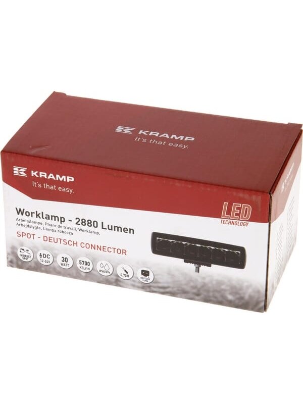 Darbo žibintas netiesioginė LED, 30W, 2880lm, stačiakampė, 12/24V, balta, 157x49,7x60mm Deutsch kištukas, taškinė žibintas, 6LED's 6 Darbo žibintas netiesioginė LED, 30W, 2880lm, stačiakampė, 12/24V, balta, 157x49,7x60mm Deutsch kištukas, taškinė žibintas, 6LED's 6