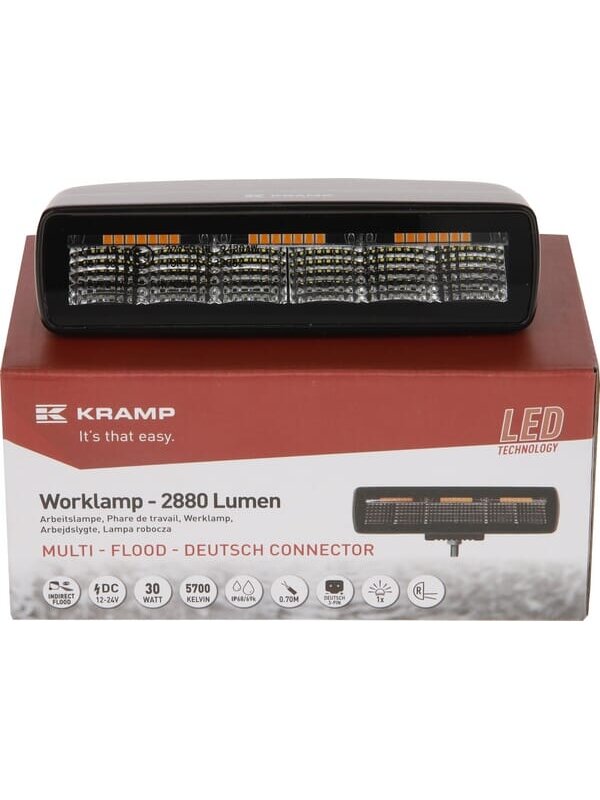 Darbo žibintas netiesioginė LED, 30W, 2880lm, stačiakampė, 12/24V, balta/oranžinė, 157x49,7x60mm Deutsch kištukas, Flood, 6LED's 3 Darbo žibintas netiesioginė LED, 30W, 2880lm, stačiakampė, 12/24V, balta/oranžinė, 157x49,7x60mm Deutsch kištukas, Flood, 6LED's 3