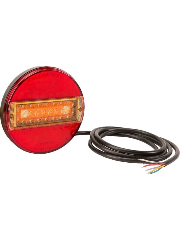 Daugiafunkcinis galinis LED žibintas, apvalus, 12-24 V, Ø 140 mm, Kramp Daugiafunkcinis galinis LED žibintas, apvalus, 12-24 V, Ø 140 mm, Kramp