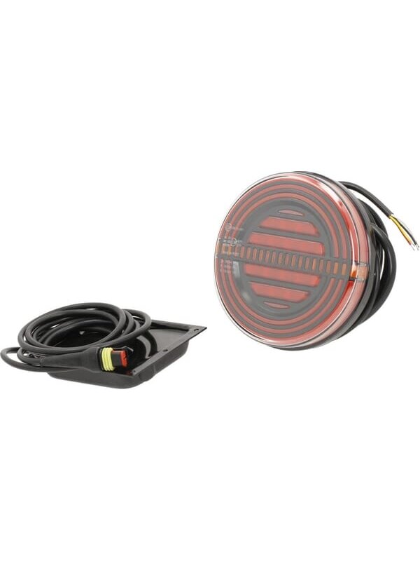 Daugiafunkcinis galinis LED žibintas, apvalus, 12 V (integruota varža), Ø 142 mm, Kramp Daugiafunkcinis galinis LED žibintas, apvalus, 12 V (integruota varža), Ø 142 mm, Kramp