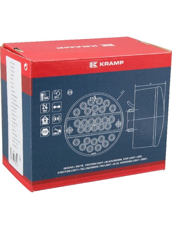 Daugiafunkcinis galinis LED žibintas, apvalus, 24 V, Ø 142 mm, Kramp 2 Daugiafunkcinis galinis LED žibintas, apvalus, 24 V, Ø 142 mm, Kramp 2