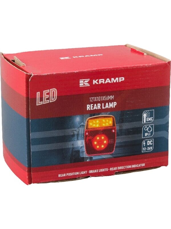 Daugiafunkcinis galinis LED žibintas, kvadratinis, 12-24 V, 121x101x56 mm, Kramp 3 Daugiafunkcinis galinis LED žibintas, kvadratinis, 12-24 V, 121x101x56 mm, Kramp 3