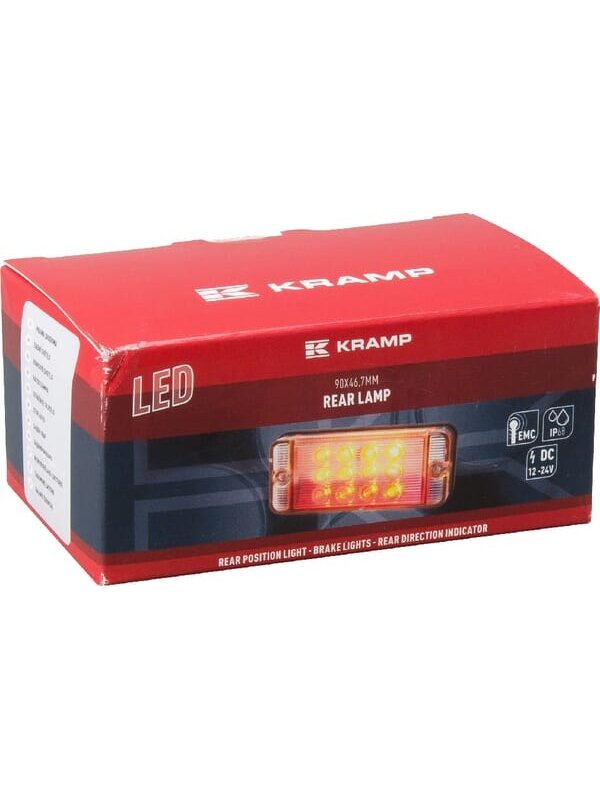 Daugiafunkcinis galinis LED žibintas, stačiakampis, 12-24 V, 107,4x46,7x23 mm, Kramp 4