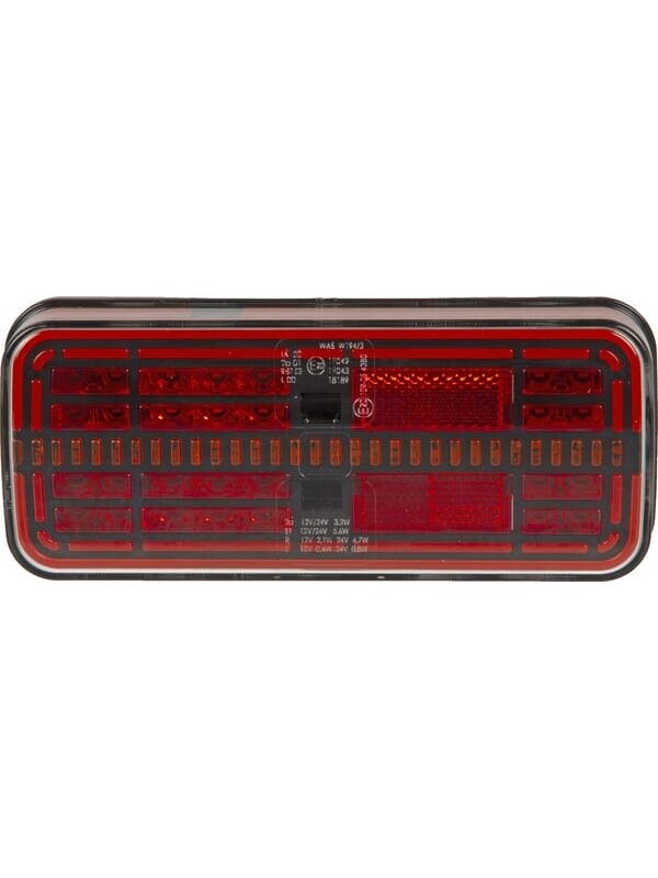 Daugiafunkcinis galinis LED žibintas, stačiakampis, 12-24 V, 200,5x85,3x28,9 mm, Kramp 3 Daugiafunkcinis galinis LED žibintas, stačiakampis, 12-24 V, 200,5x85,3x28,9 mm, Kramp 3