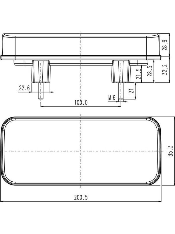 Daugiafunkcinis galinis LED žibintas, stačiakampis, 12-24 V, 200,5x85,3x28,9 mm, Kramp 5 Daugiafunkcinis galinis LED žibintas, stačiakampis, 12-24 V, 200,5x85,3x28,9 mm, Kramp 5