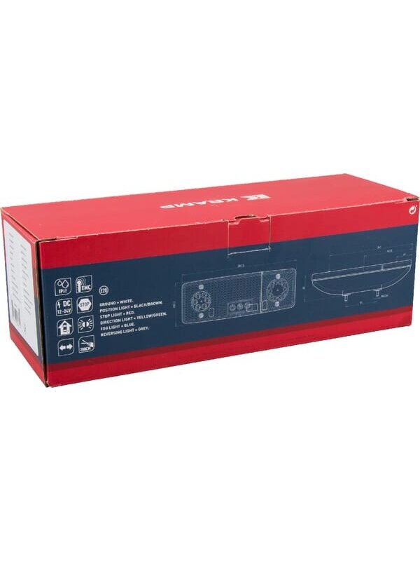 Daugiafunkcinis galinis LED žibintas, stačiakampis, 12-24 V, 287,5x100,5x65 mm, Kramp 2 Daugiafunkcinis galinis LED žibintas, stačiakampis, 12-24 V, 287,5x100,5x65 mm, Kramp 2