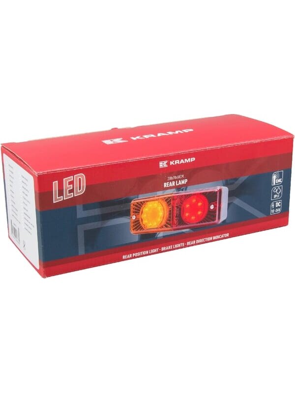 Daugiafunkcinis galinis LED žibintas, stačiakampis, 12-24V, 200x70x60mm, Kramp 4 Daugiafunkcinis galinis LED žibintas, stačiakampis, 12-24V, 200x70x60mm, Kramp 4