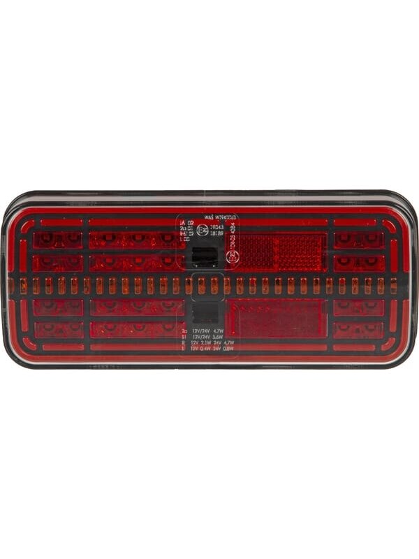 Daugiafunkcinis galinis LED žibintas, stačiakampis, 12 V (integruota varža), 200,5x85,3x28,9 mm, Kramp 2 Daugiafunkcinis galinis LED žibintas, stačiakampis, 12 V (integruota varža), 200,5x85,3x28,9 mm, Kramp 2