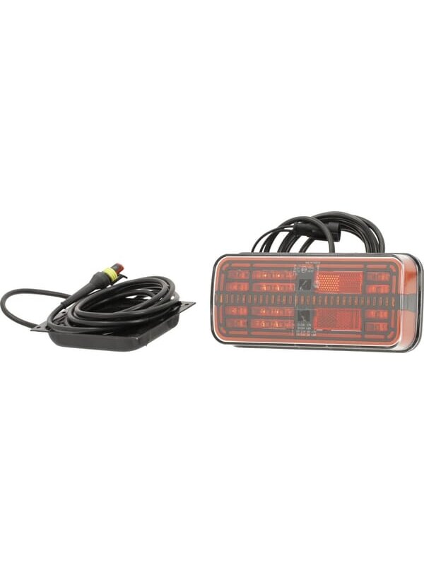 Daugiafunkcinis galinis LED žibintas, stačiakampis, 12 V (integruota varža), 200,5x85,3x28,9 mm, Kramp Daugiafunkcinis galinis LED žibintas, stačiakampis, 12 V (integruota varža), 200,5x85,3x28,9 mm, Kramp