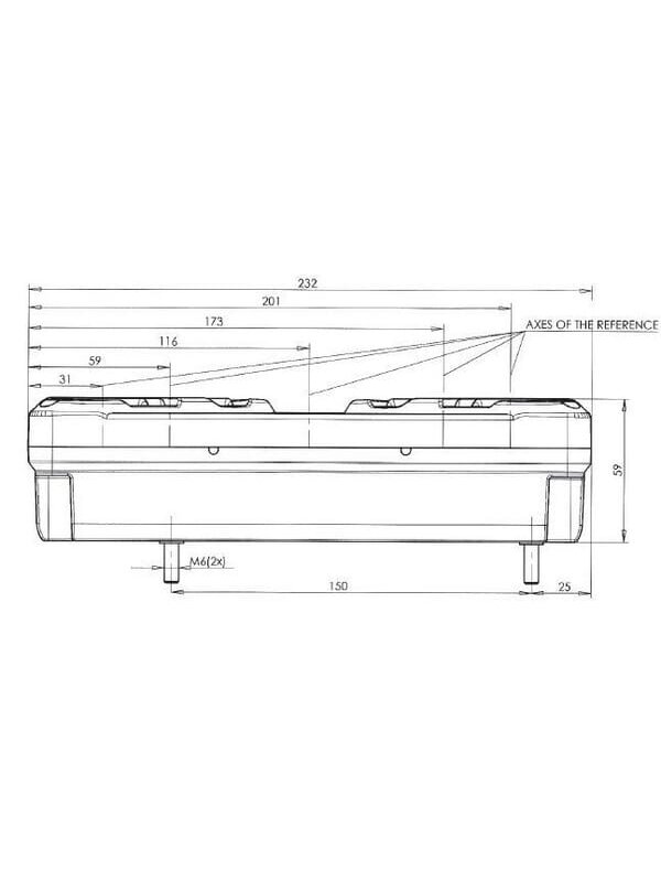 Daugiafunkcinis galinis LH šviesos diodas, stačiakampis, 12-24 V, 232x142x59 mm, 5 kontaktų, Kramp 8
