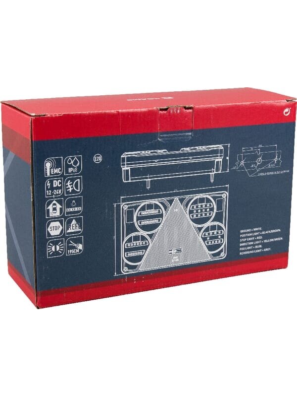 Daugiafunkcinis galinis LH žibintas LED, stačiakampis, 12-24 V, 232x142x59 mm, Kramp 4 Daugiafunkcinis galinis LH žibintas LED, stačiakampis, 12-24 V, 232x142x59 mm, Kramp 4