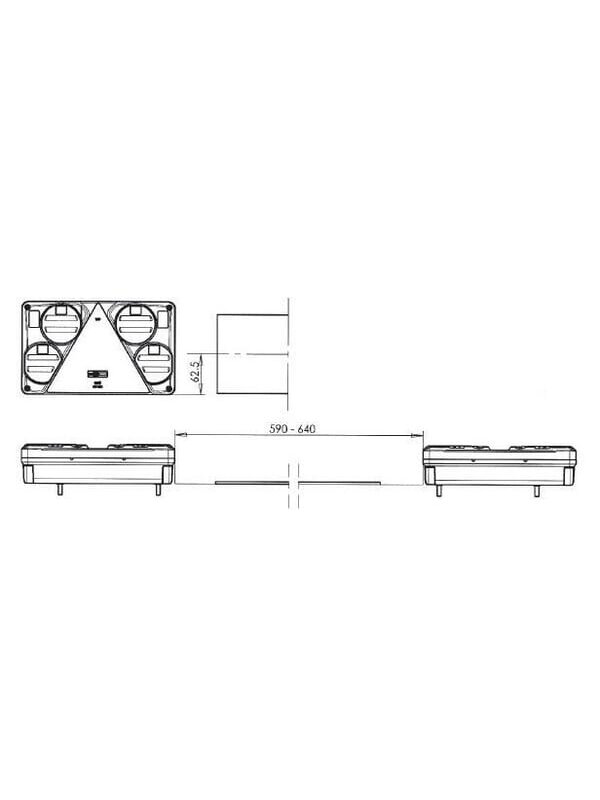 Daugiafunkcinis galinis LH žibintas LED, stačiakampis, 12-24 V, 232x142x59 mm, Kramp 8 Daugiafunkcinis galinis LH žibintas LED, stačiakampis, 12-24 V, 232x142x59 mm, Kramp 8