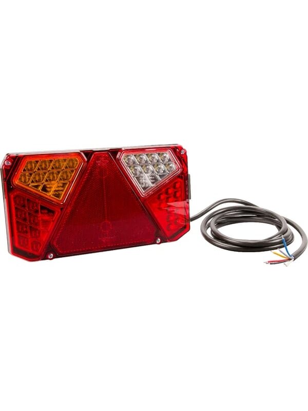 Daugiafunkcinis galinis LH žibintas LED, stačiakampis, 12-24 V, 242x134x36,5 mm, Kramp