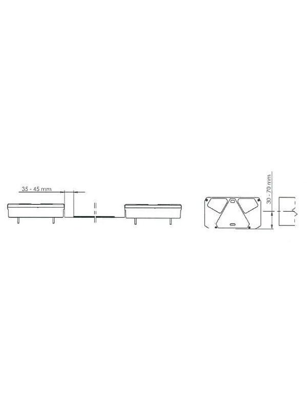 Daugiafunkcinis galinis LH žibintas stačiakampis, 12/24V, 242x134x58mm, gopart 8 Daugiafunkcinis galinis LH žibintas stačiakampis, 12/24V, 242x134x58mm, gopart 8