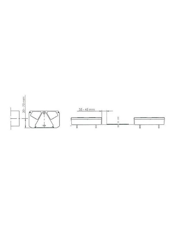 Daugiafunkcinis galinis RH žibintas Halogeninis, stačiakampis, 12/24V, 242x134x58mm, 5 kontaktų, Kramp 6