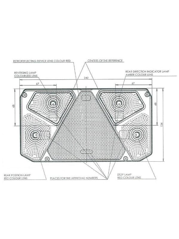 Daugiafunkcinis galinis RH žibintas Halogeninis, stačiakampis, 12/24V, 242x134x58mm, 5 kontaktų, Kramp 8 Daugiafunkcinis galinis RH žibintas Halogeninis, stačiakampis, 12/24V, 242x134x58mm, 5 kontaktų, Kramp 8