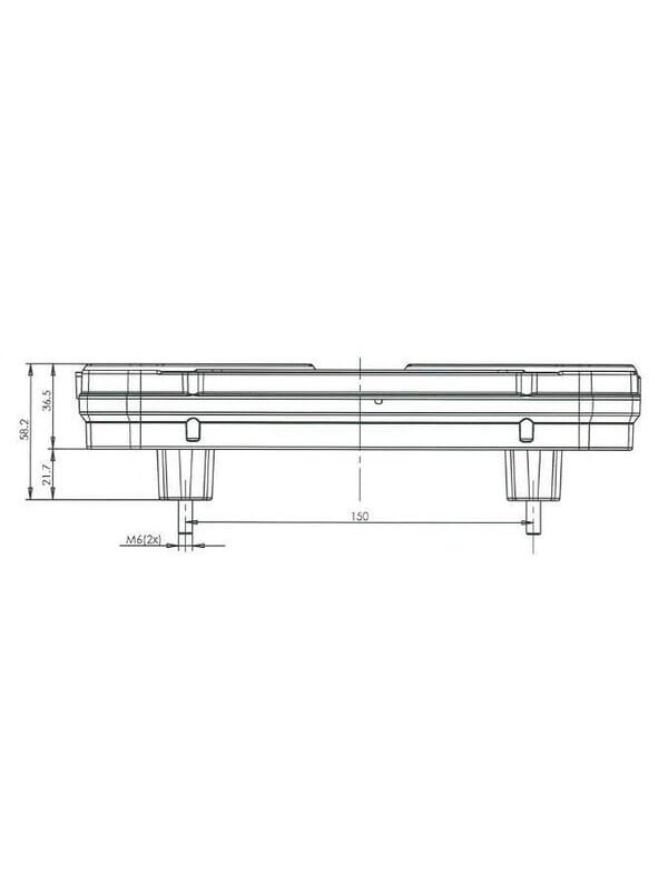 Daugiafunkcinis galinis RH žibintas LED, stačiakampis, 12-24 V, 242x134x36,5 mm, 7 kontaktų, Kramp 6 Daugiafunkcinis galinis RH žibintas LED, stačiakampis, 12-24 V, 242x134x36,5 mm, 7 kontaktų, Kramp 6