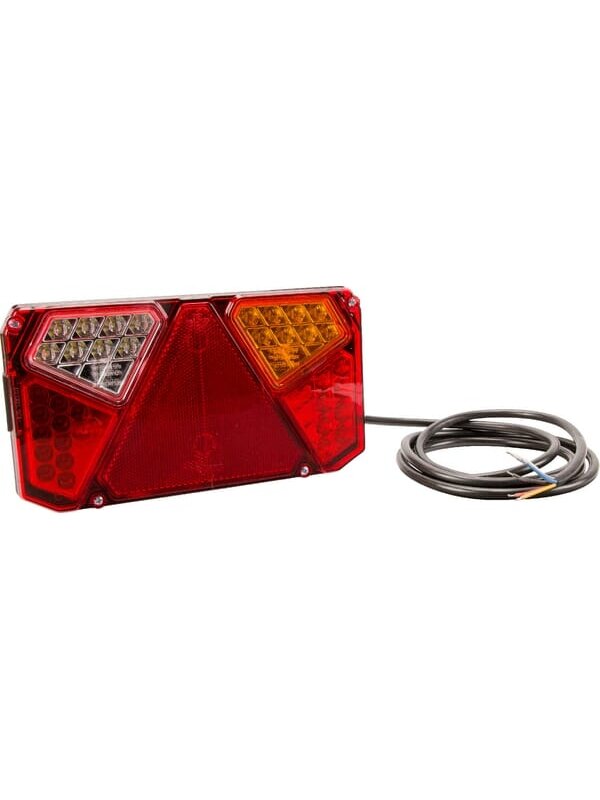 Daugiafunkcinis galinis RH žibintas LED, stačiakampis, 12-24 V, 242x134x36,5 mm, Kramp