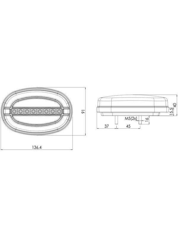 Daugiafunkcinis priekinis LED žibintas, ovalus, 12-24V, 136,4x91x40mm, Kramp 8 Daugiafunkcinis priekinis LED žibintas, ovalus, 12-24V, 136,4x91x40mm, Kramp 8