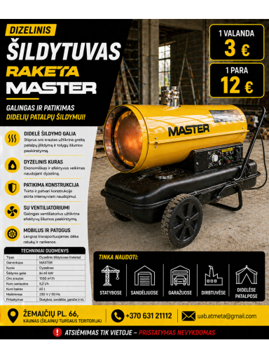 DIZELINIS ŠILDYTUVAS RAKETA MASTER DIZELINIS ŠILDYTUVAS RAKETA MASTER
