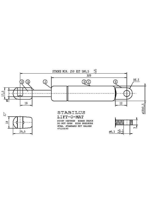 Dujinė atrama L580-410N