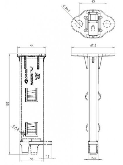Dvigubas ratų laikiklis Beam®, skirtas Origamy® 36 6