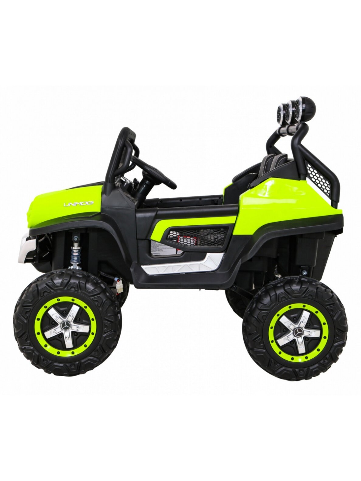 Elektromobilis vaikams Mercedes BENZ UNIMOG Green 3 Elektromobilis vaikams Mercedes BENZ UNIMOG Green 3