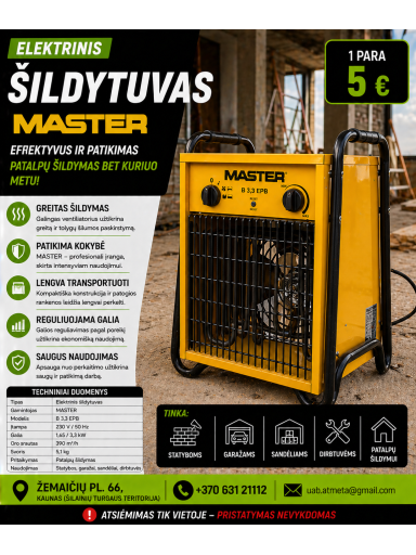 ELEKTRINIS ŠILDYTUVAS MASTER ELEKTRINIS ŠILDYTUVAS MASTER