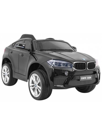 Elektromobilis vaikams BMW X6M Lakuotas juodas 11