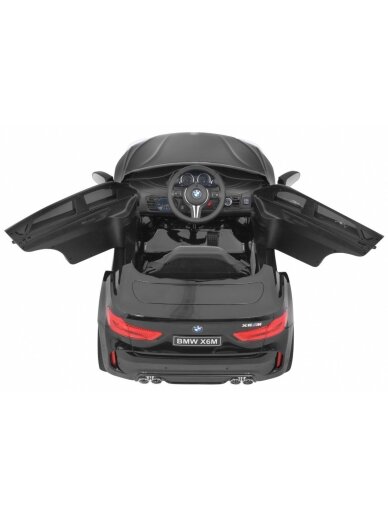 Elektromobilis vaikams BMW X6M Lakuotas juodas 8