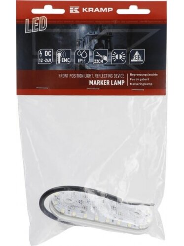 Gabaritinis žibintas LED, stačiakampė, 12-24V, 114x40x25mm, Kramp 6 Gabaritinis žibintas LED, stačiakampė, 12-24V, 114x40x25mm, Kramp 6