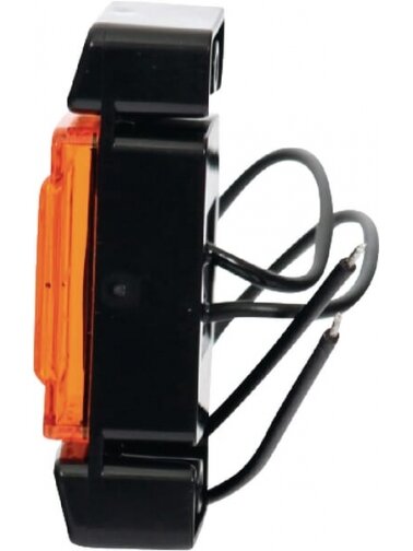 Gabaritinė lemputė LED, stačiakampė, 12/24V, oranžinė, tvirtinama varžtais, 72x32mm, 2 Gabaritinė lemputė LED, stačiakampė, 12/24V, oranžinė, tvirtinama varžtais, 72x32mm, 2