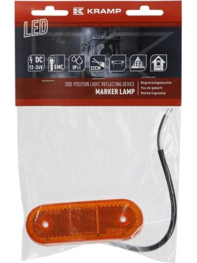 Gabaritinis žibintas LED, stačiakampė, 12-24V, 114x40x25mm, Kramp 9 Gabaritinis žibintas LED, stačiakampė, 12-24V, 114x40x25mm, Kramp 9