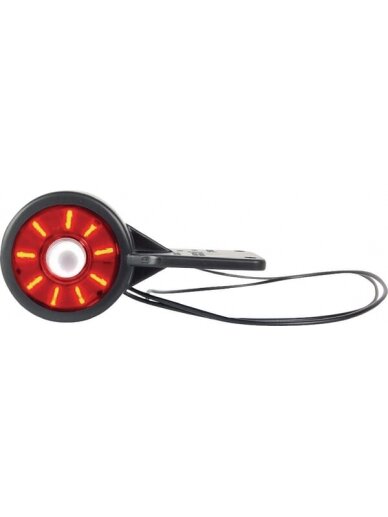 Gabaritinė lemputė LED, apvali, 12/24V, gintarinė/raudona, tvirtinama varžtais, 117x60mm, Gabaritinė lemputė LED, apvali, 12/24V, gintarinė/raudona, tvirtinama varžtais, 117x60mm,