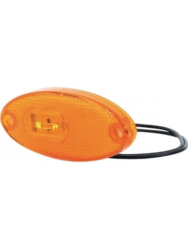 Gabaritinė lemputė LED, ovali, 12/24V, oranžinė, tvirtinama varžtais, 102x46mm, 2 Gabaritinė lemputė LED, ovali, 12/24V, oranžinė, tvirtinama varžtais, 102x46mm, 2