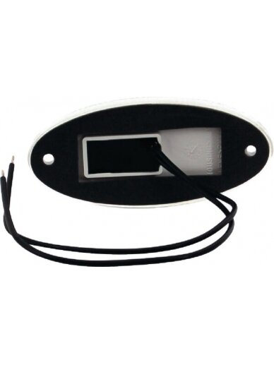 Gabaritinė lemputė LED, ovalii, 12/24V, balta, tvirtinama varžtais, 102x46mm, 1
