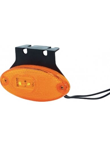Gabaritinė lemputė LED, ovalii, 12/24V, gintarinė, tvirtinama varžtais, 102x46mm, 2