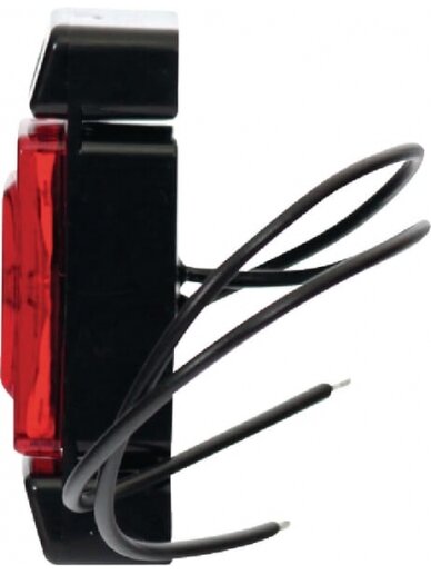 Gabaritinė lemputė LED, stačiakampė, 12/24V, raudona, tvirtinama varžtais, 72x32mm, 2